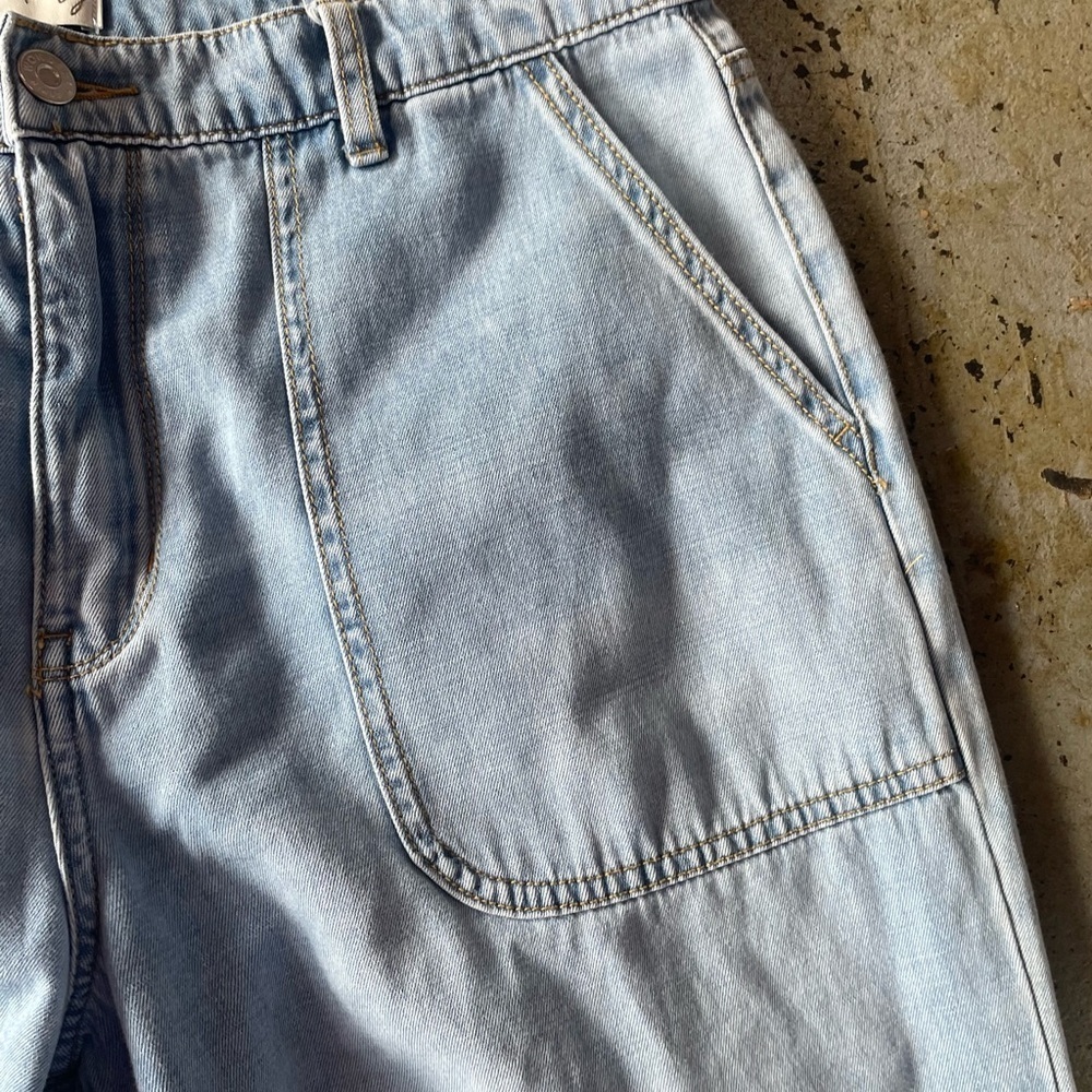 Wonderly Light Blue Wide-Leg 100% Cotton Jeans Size 10 Regular - Picture 3 of 7